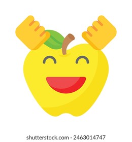 Enthusiastic emoji icon, happy face vector design