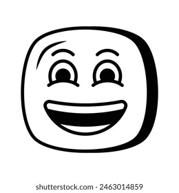 Enthusiastic emoji icon, happy face vector design