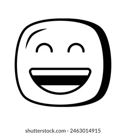 Enthusiastic emoji icon, happy face vector design