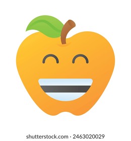 Enthusiastic emoji icon, happy face vector design