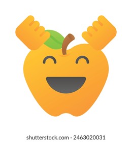 Enthusiastic emoji icon, happy face vector design