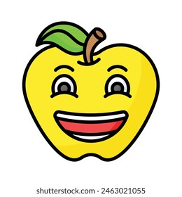 Enthusiastic emoji icon, happy face vector design