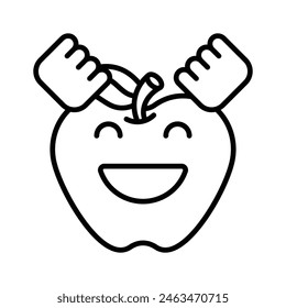 Enthusiastic emoji icon, happy face vector design