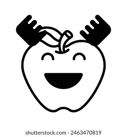 Enthusiastic emoji icon, happy face vector design