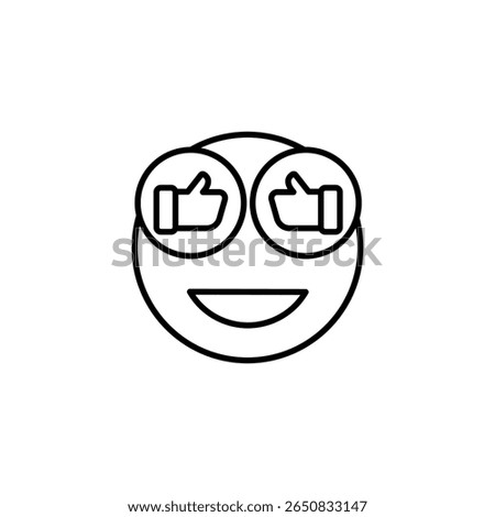 Enthusiastic Feedback Concept With Thumbs Up Eyes And Smile Symbol