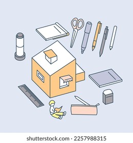 Writing utensils stock vector. Illustration of objects - 30761403