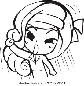 enthusiastic office girl cartoon doodle kawaii anime coloring page cute illustration drawing clipart character chibi manga comics