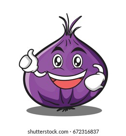 Enthusiastic red onion character cartoon