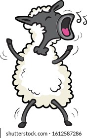 An enthusiastic sheep who singing a song loudly