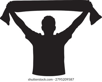 Enthusiastic supporter showing excitement, cheering for team during match.