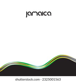 An enticing vector design featuring the iconic Jamaican flag, ideal for flyers and E-cards, radiating the energy and passion of Jamaica's people and heritage.