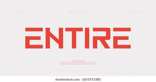Entire abstract minimal modern alphabet fonts for logo. Typography technology electronic digital music future creative font. vector illustration 