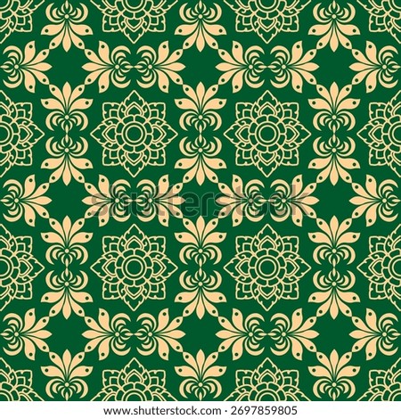 The entire design is a meticulously created vector seamless repeat, offering a rich, woven-like texture for digital backgrounds, scrapbooking, or large-scale print projects.