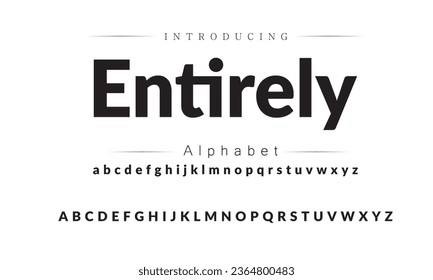 Entirely Modern abstract digital alphabet font. Minimal technology typography, Creative urban sport fashion futuristic font and with numbers. vector illustration