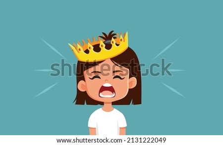 Entitled Toddler Girl Having a Tantrum Vector Cartoon. Stressed child having an emotional meltdown crisis being selfish and misbehaving
 Stock photo © 