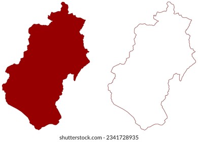 Entlebuch District (Switzerland, Swiss Confederation, Canton of Lucerne or Luzern) map vector illustration, scribble sketch Entlebuch Hochdorf map