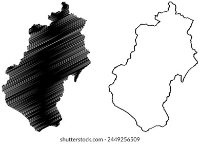 Entlebuch District (Switzerland, Swiss Confederation, Canton of Lucerne or Luzern) map vector illustration, scribble sketch Entlebuch Hochdorf map