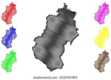 Entlebuch District (Switzerland, Swiss Confederation, Canton of Lucerne or Luzern) map vector illustration, scribble sketch Entlebuch Hochdorf map