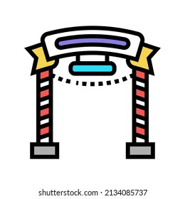 entrance in amusement park color icon vector. entrance in amusement park sign. isolated symbol illustration