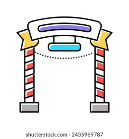 entrance in amusement park color icon vector. entrance in amusement park sign. isolated symbol illustration