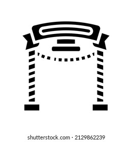 entrance in amusement park glyph icon vector. entrance in amusement park sign. isolated contour symbol black illustration