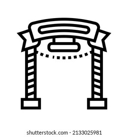 entrance in amusement park line icon vector. entrance in amusement park sign. isolated contour symbol black illustration
