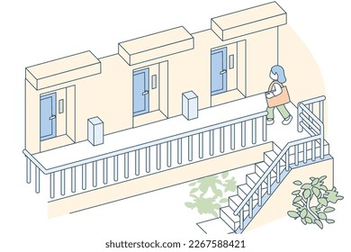 Entrance to the apartment.
Entrance at the top of the stairs.