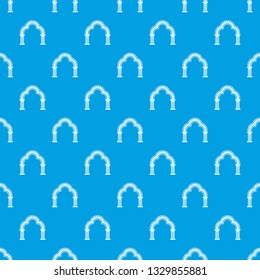 Entrance arch pattern vector seamless blue repeat for any use