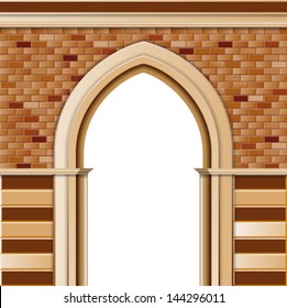 Entrance with arch, vector colored template