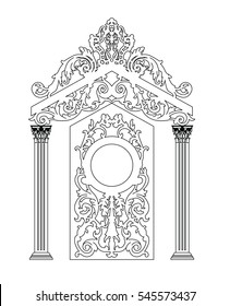 Entrance architectural work vector black paint on the white background