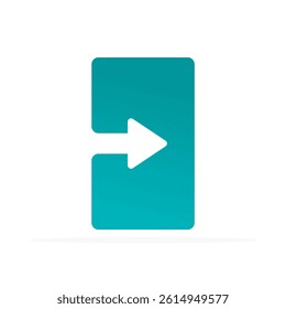 entrance arrow icon, colored flat vector. modern and minimalist design.