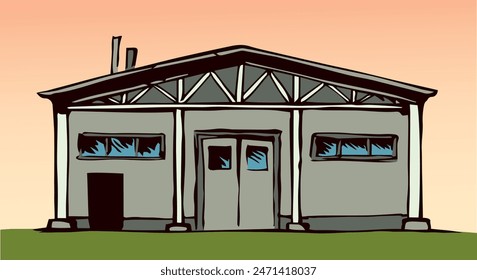 Entrada al granero. dibujo de Vector