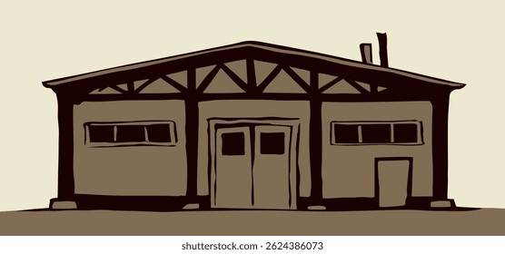 Entrada para o celeiro. Desenho vetorial