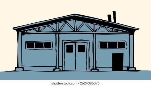 Entrada para o celeiro. Desenho vetorial