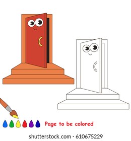 Entrance to be colored, the coloring book for preschool kids with easy educational gaming level.