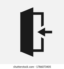 Entrance black and white vector icon.