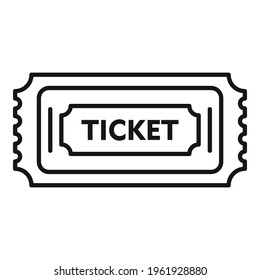 Entrance bus ticket icon. Outline Entrance bus ticket vector icon for web design isolated on white background