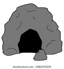 entrance cave illustration hand drawn isolated vector