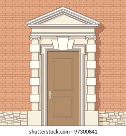 entrance in classic style , vector without gradient