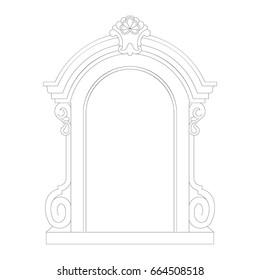 Entrance decoration vector for door and window black paint on the white background