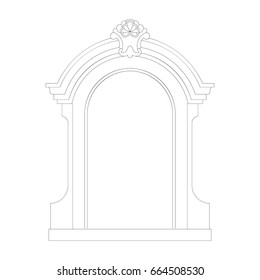 Entrance decoration vector for door and window black paint on the white background