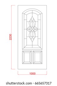 Entrance decoration vector for door and window black paint on the white background