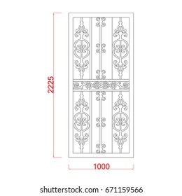 Entrance decoration vector for door and window black paint on the white background