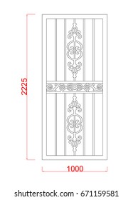 Entrance decoration vector for door and window black paint on the white background