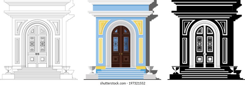 entrance door in classical style