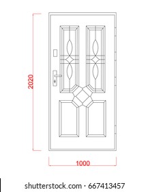 Entrance door decoration vector  black paint on the white background