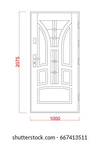 Entrance door decoration vector  black paint on the white background