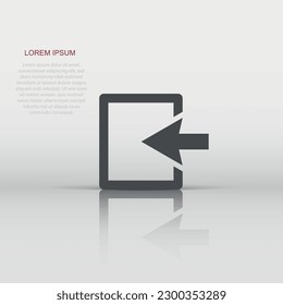 Entrance door in flat style. Exit doors illustration on white isolated background. Doorway entrance concept.