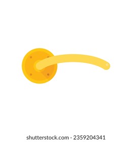 Entrance door handle icon flat vector. Lock latch. Front metal isolated