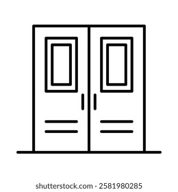 Entrance door icon Black and white logo